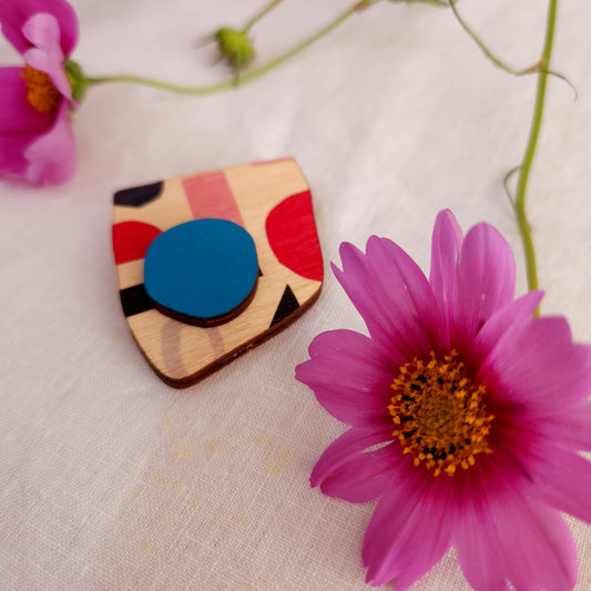 Scoops Designs Blue Dot brooch