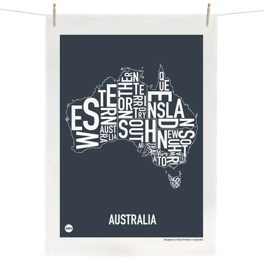 Australia designer tea towel