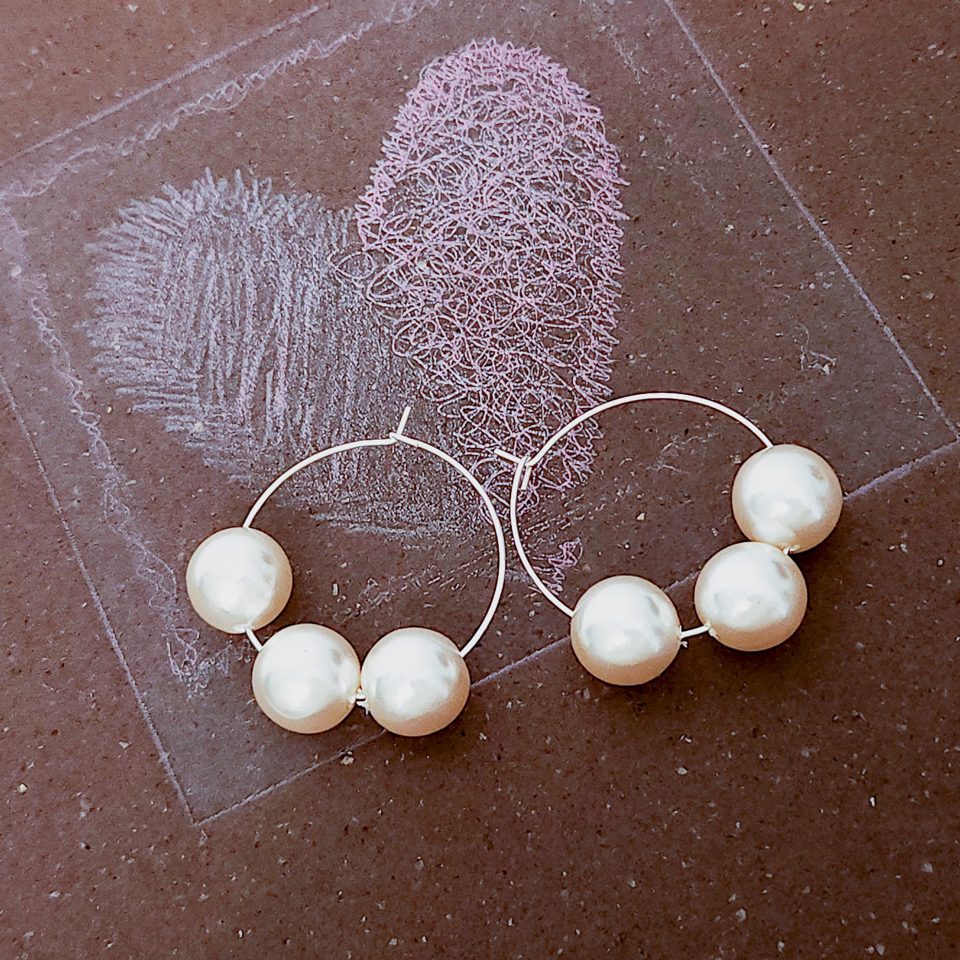 Glass pearl earrings from O Gosh Shop