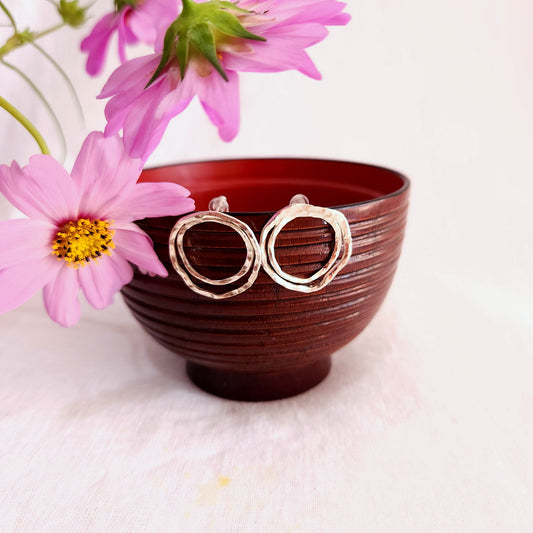 Handmade silver doodle earrings