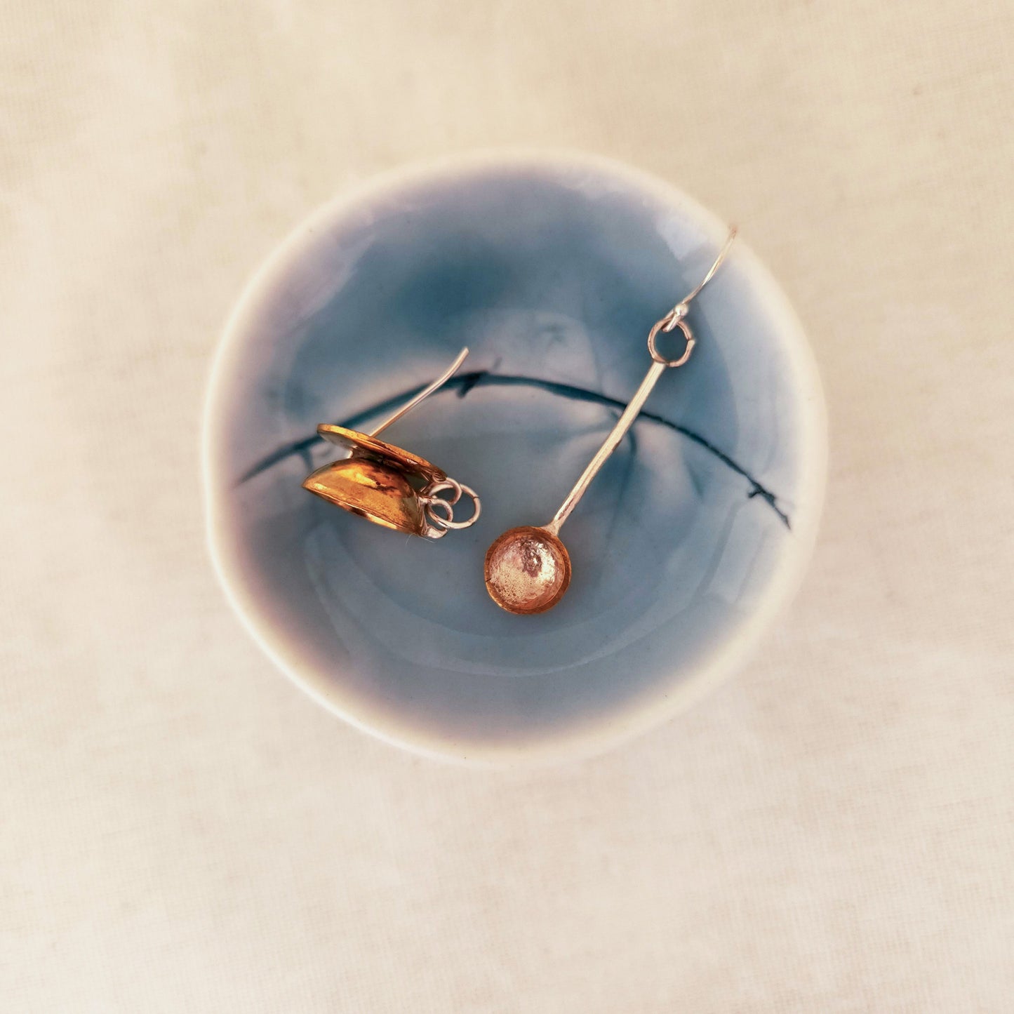 Delicate teacup and spoon earrings