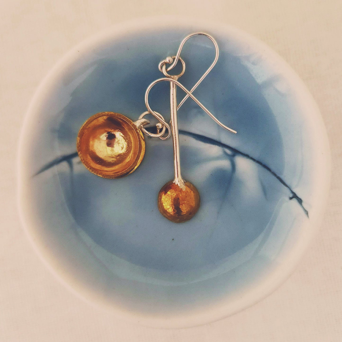 Delicate teacup and spoon earrings