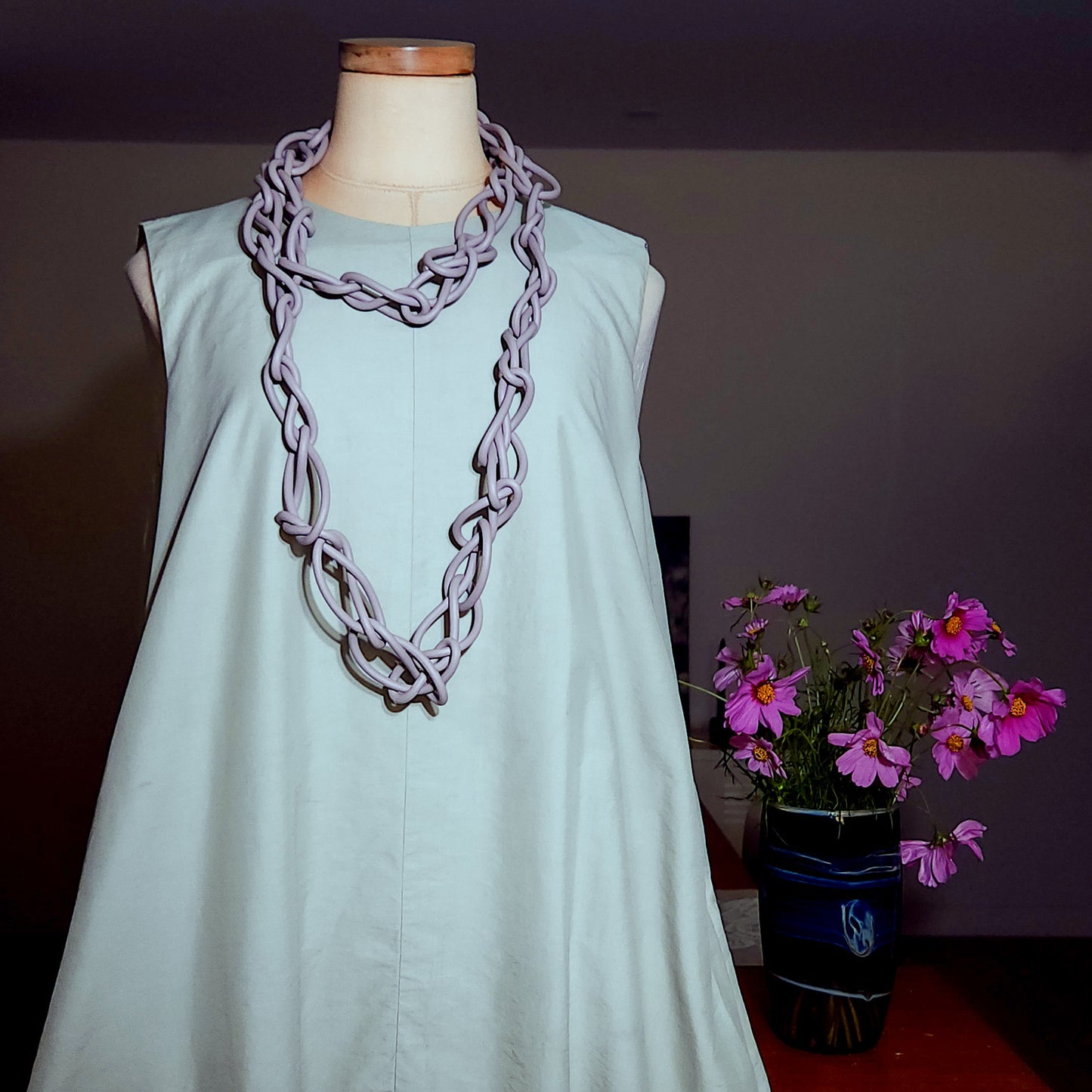 Chaotic necklace in warm grey at O Gosh Shop