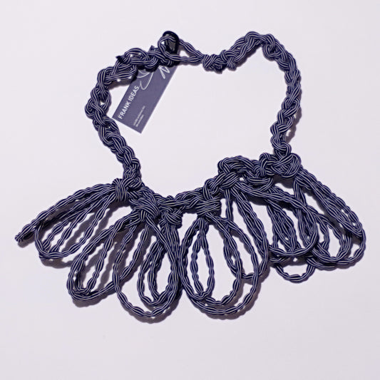 Nostalgia textile necklace in black and white