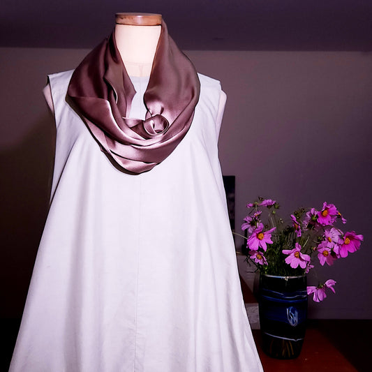 Melbourne Coffee silk satin scarf