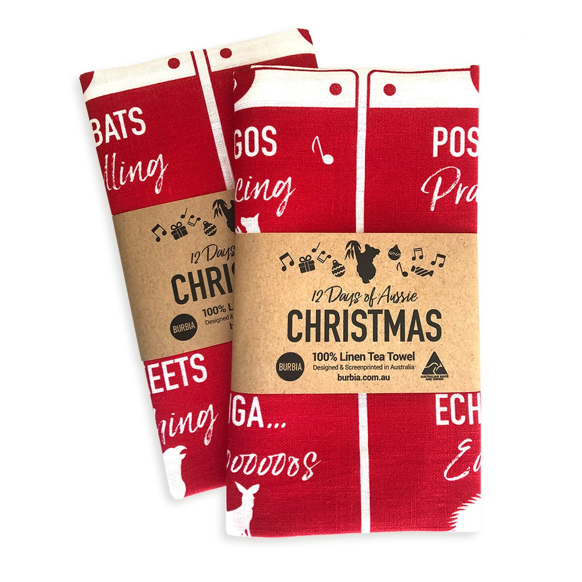Twelve Days of Australian Christmas tea towel