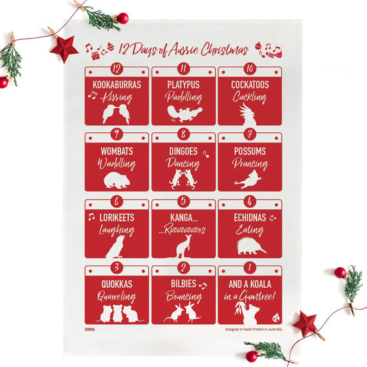 Twelve Days of Australian Christmas tea towel