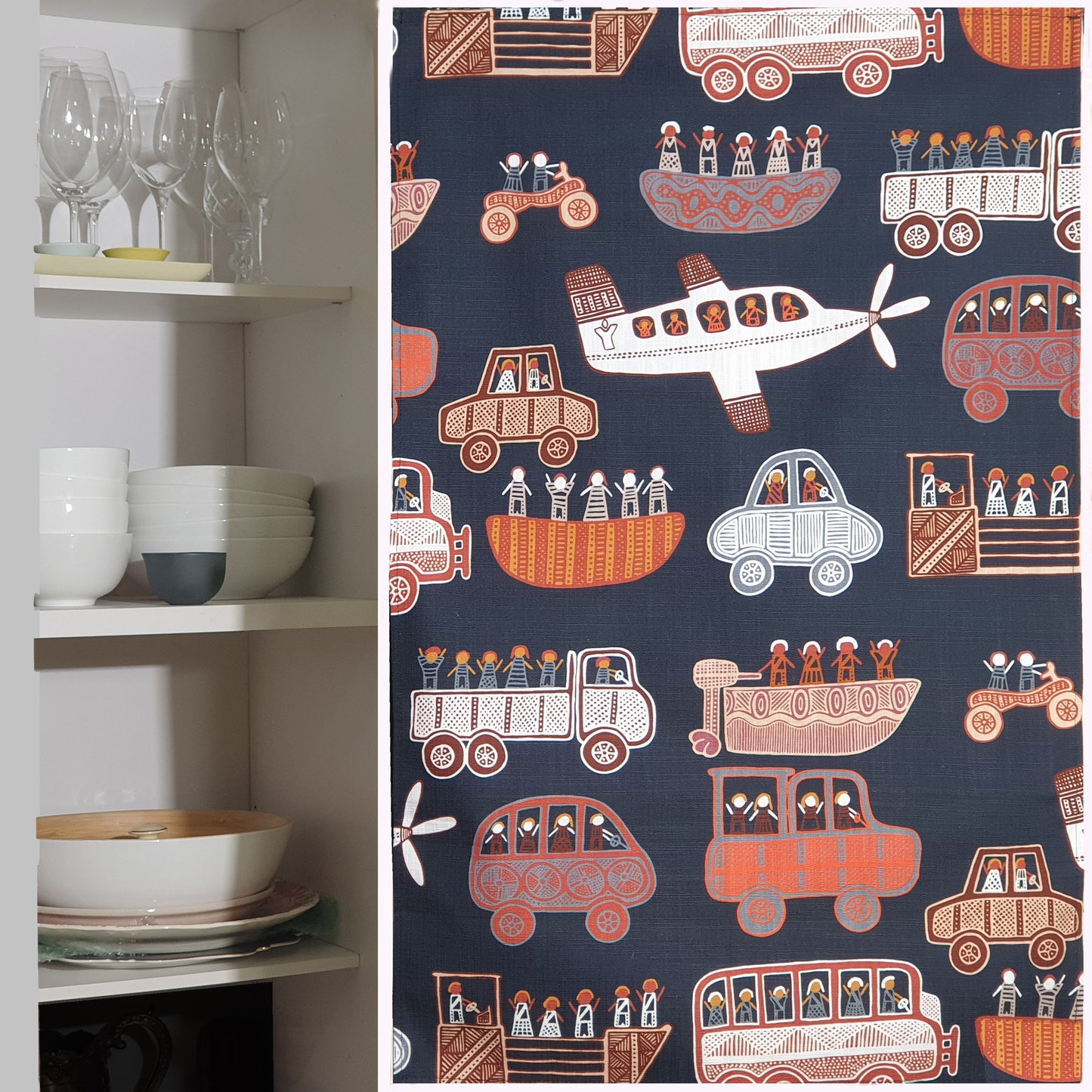 Off to the Footy tea towel