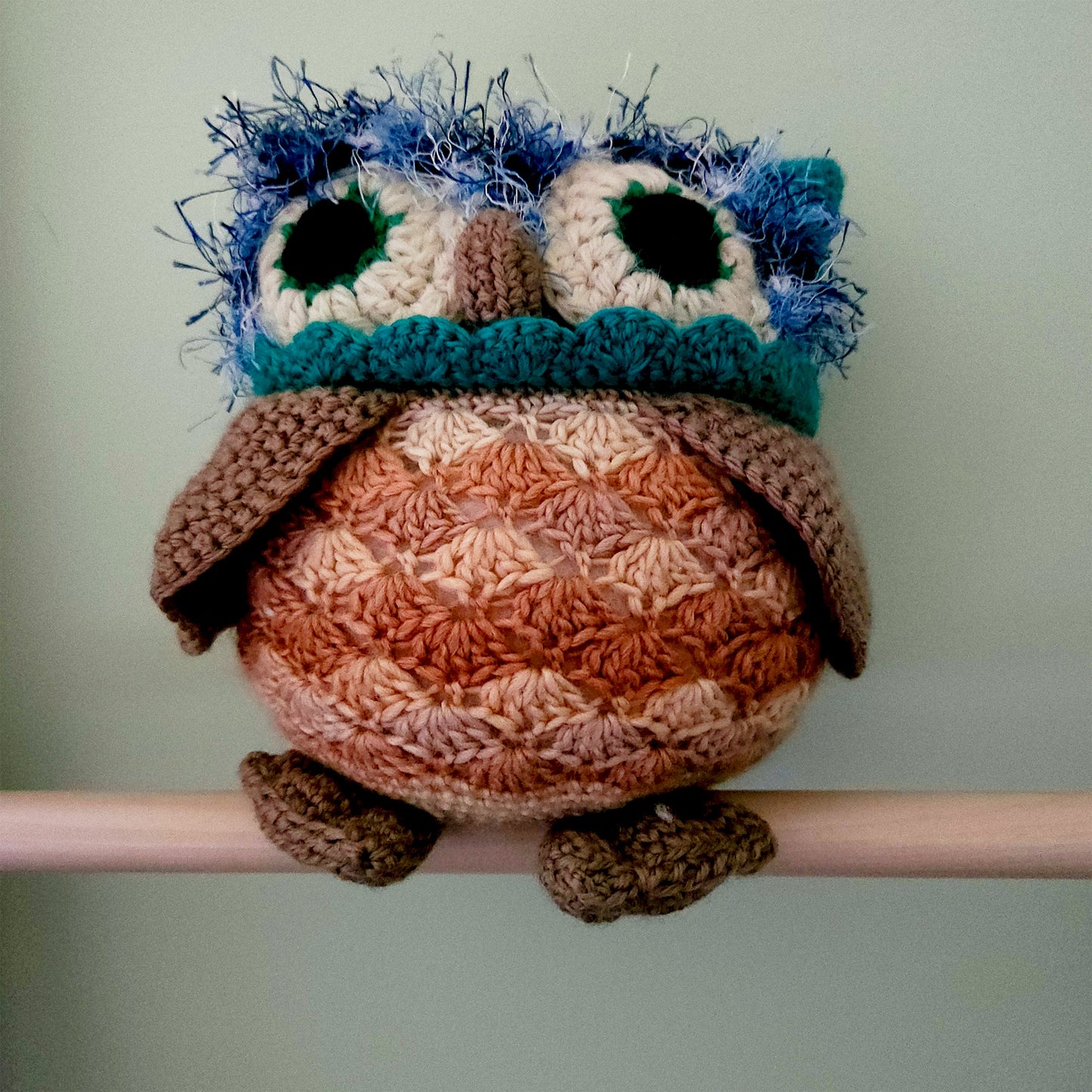 Handmade cuddly brown owl