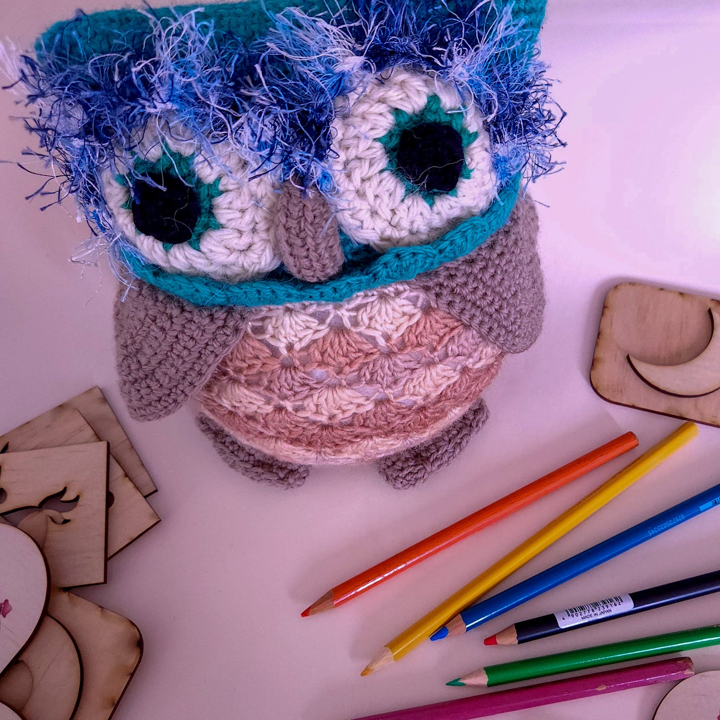 Handmade cuddly brown owl