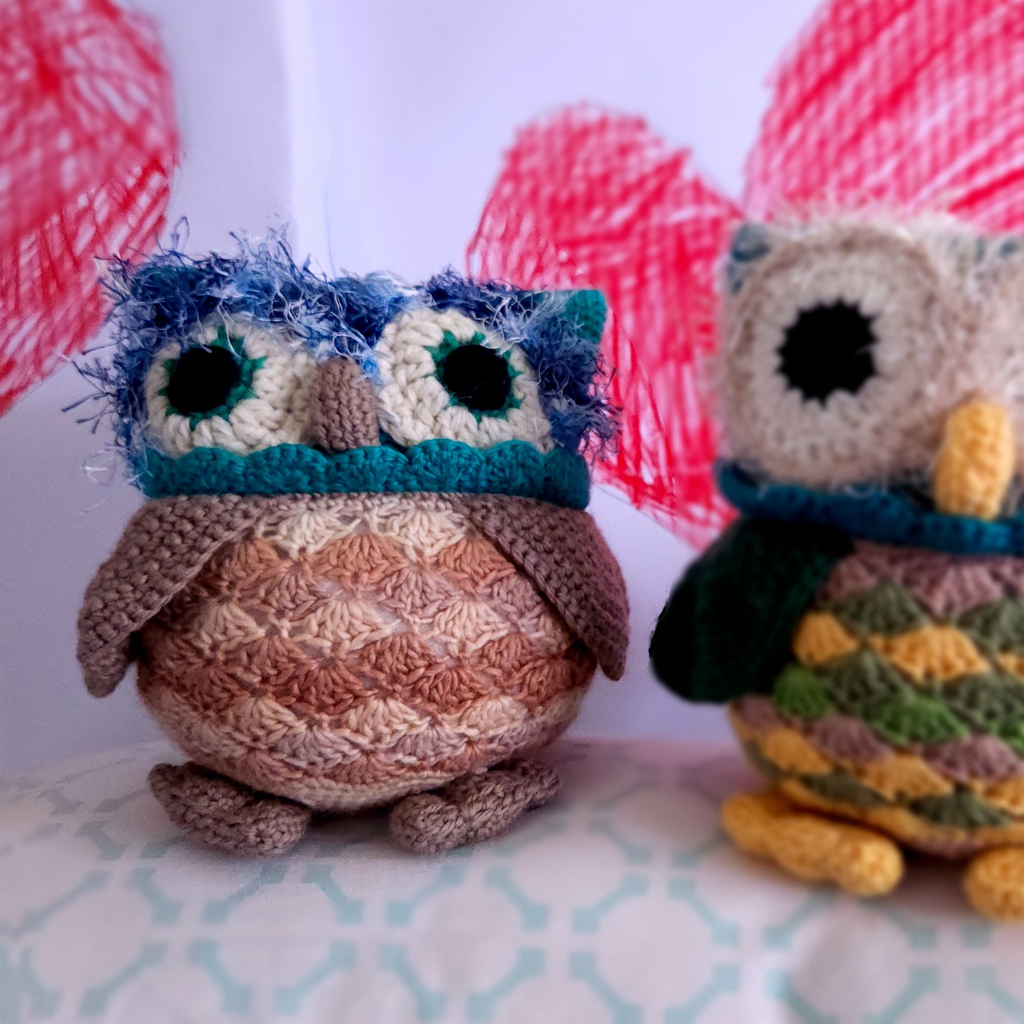 Handmade cuddly brown owl