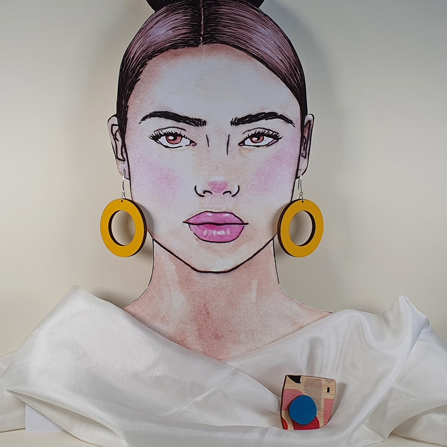 Scoops Designs Blue Dot brooch