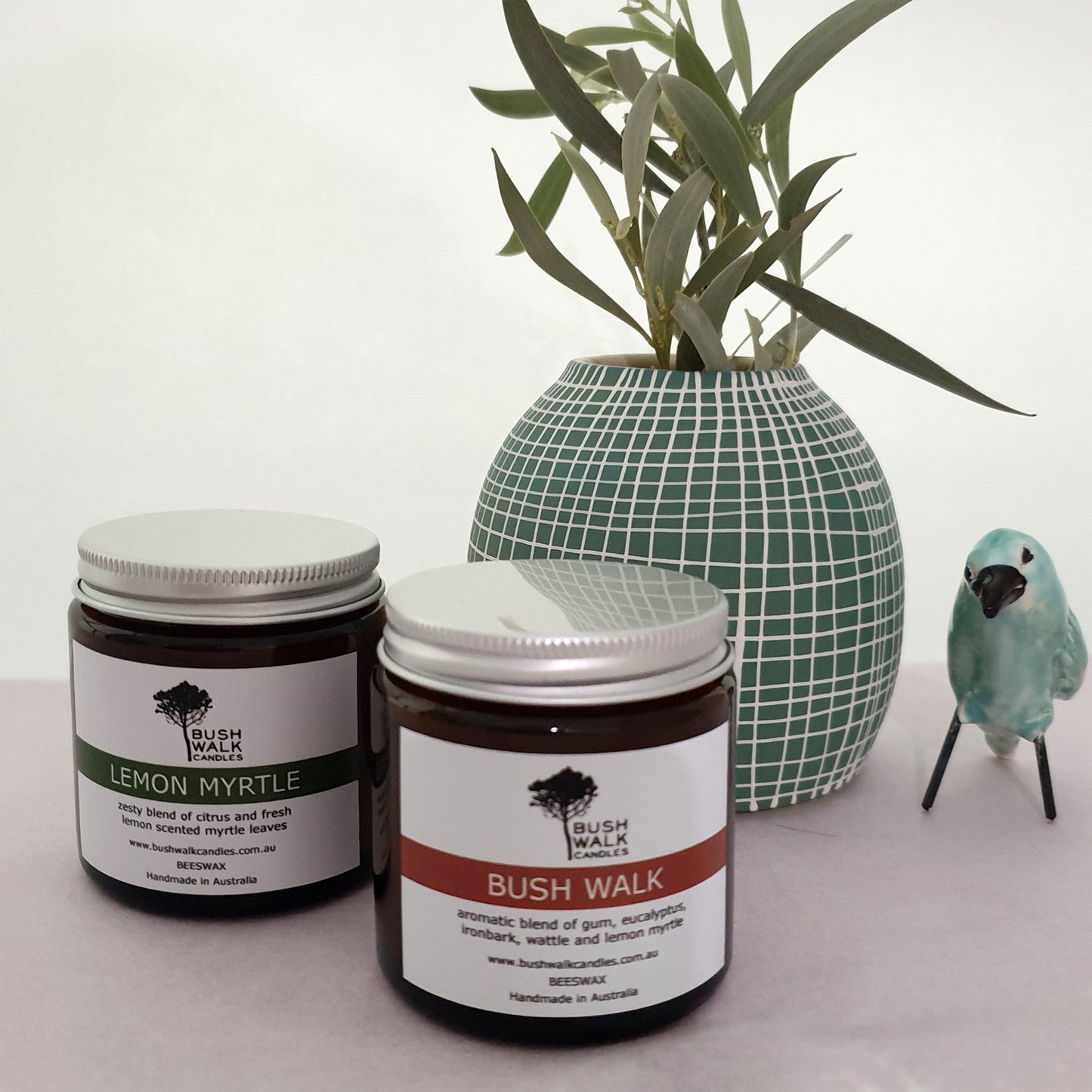 Pure beeswax candles with Australian essential oils