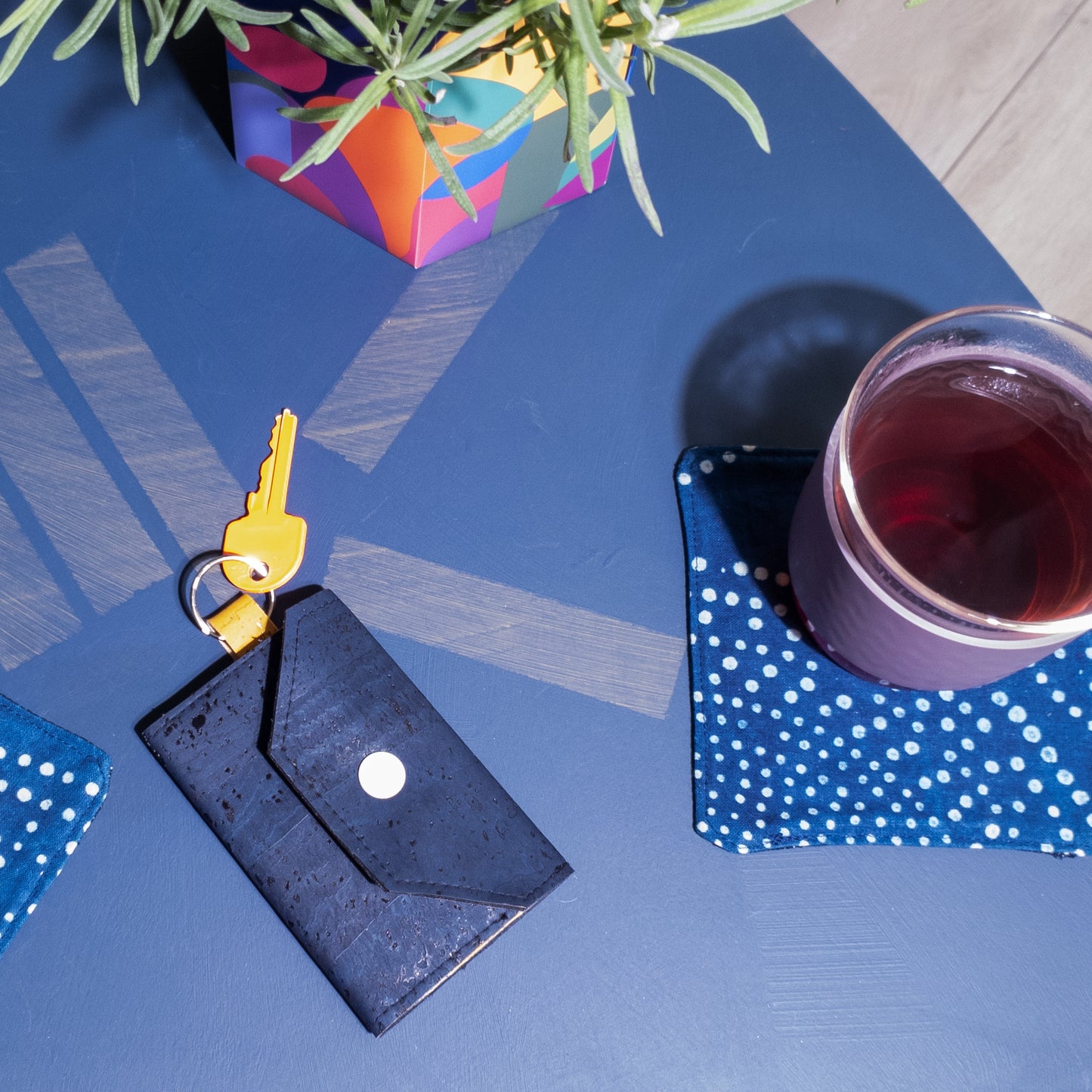 Cork card holder with keyring