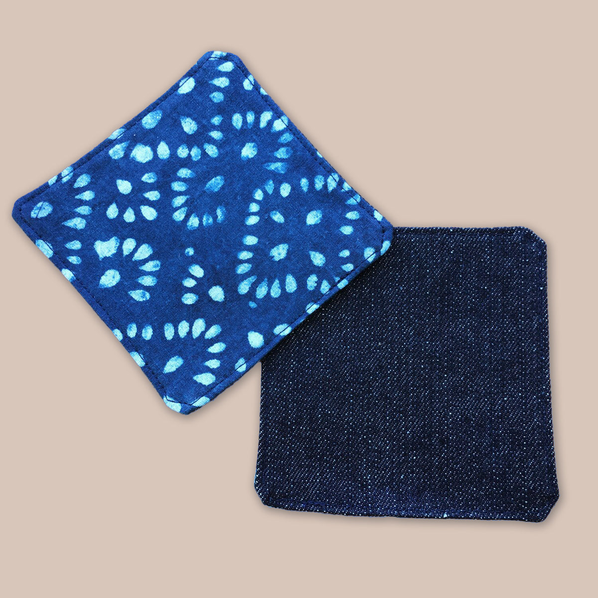 Coasters made from fabric remnants