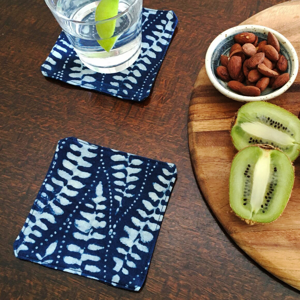 Coasters made from fabric remnants