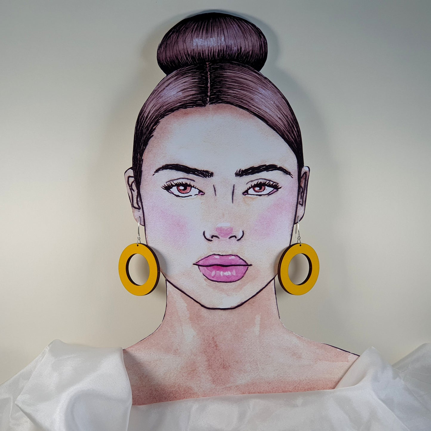 Yellow Hoop earrings by Scoops Designs