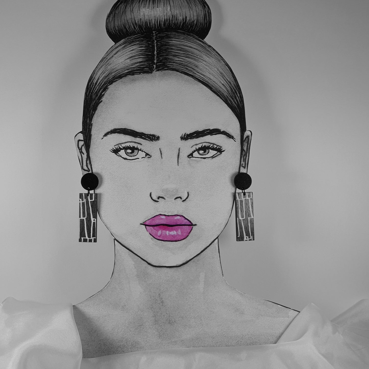 City Pattern screen printed earrings