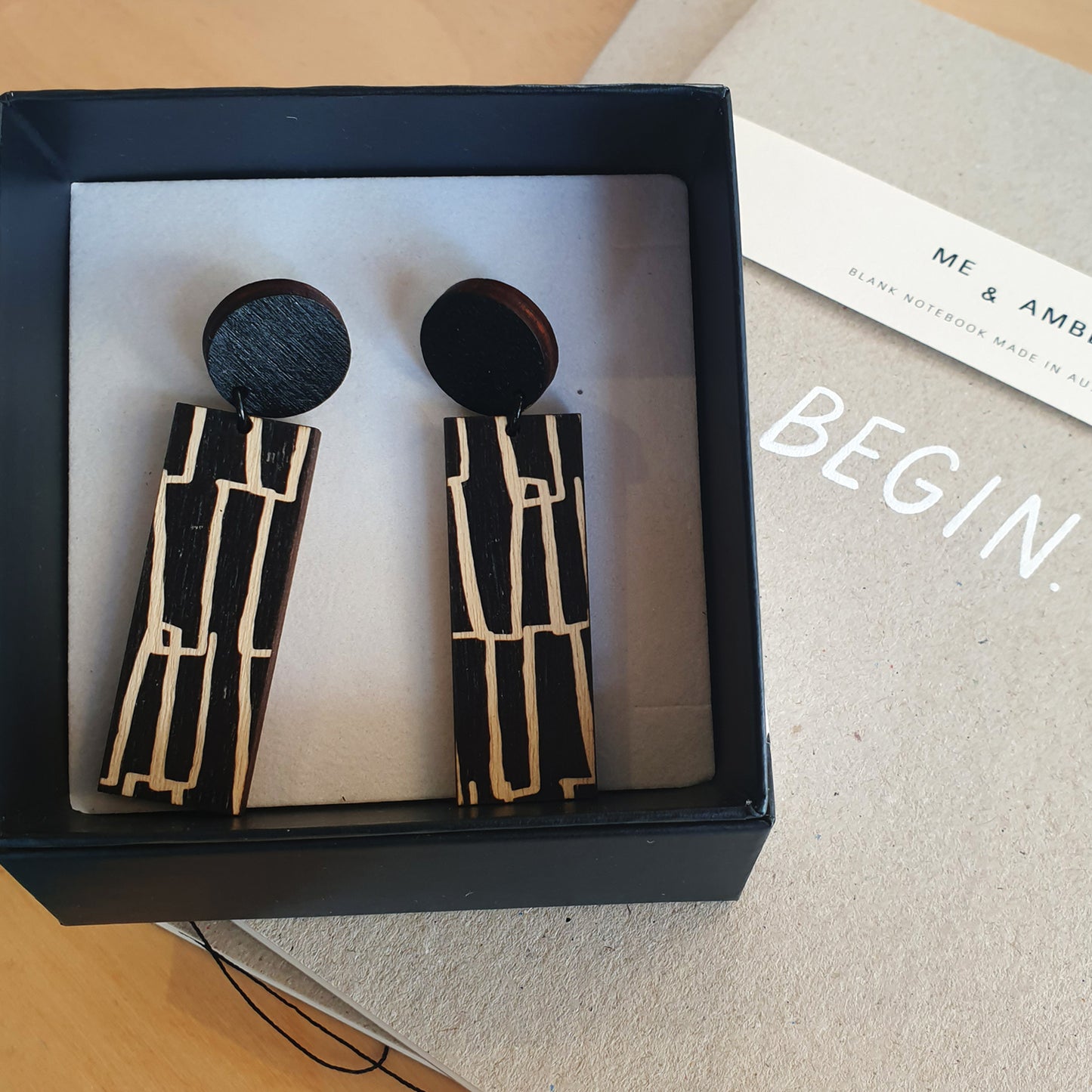 City Pattern screen printed earrings