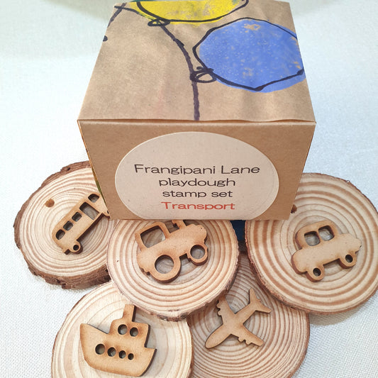 Sustainable transport playdough stamp set