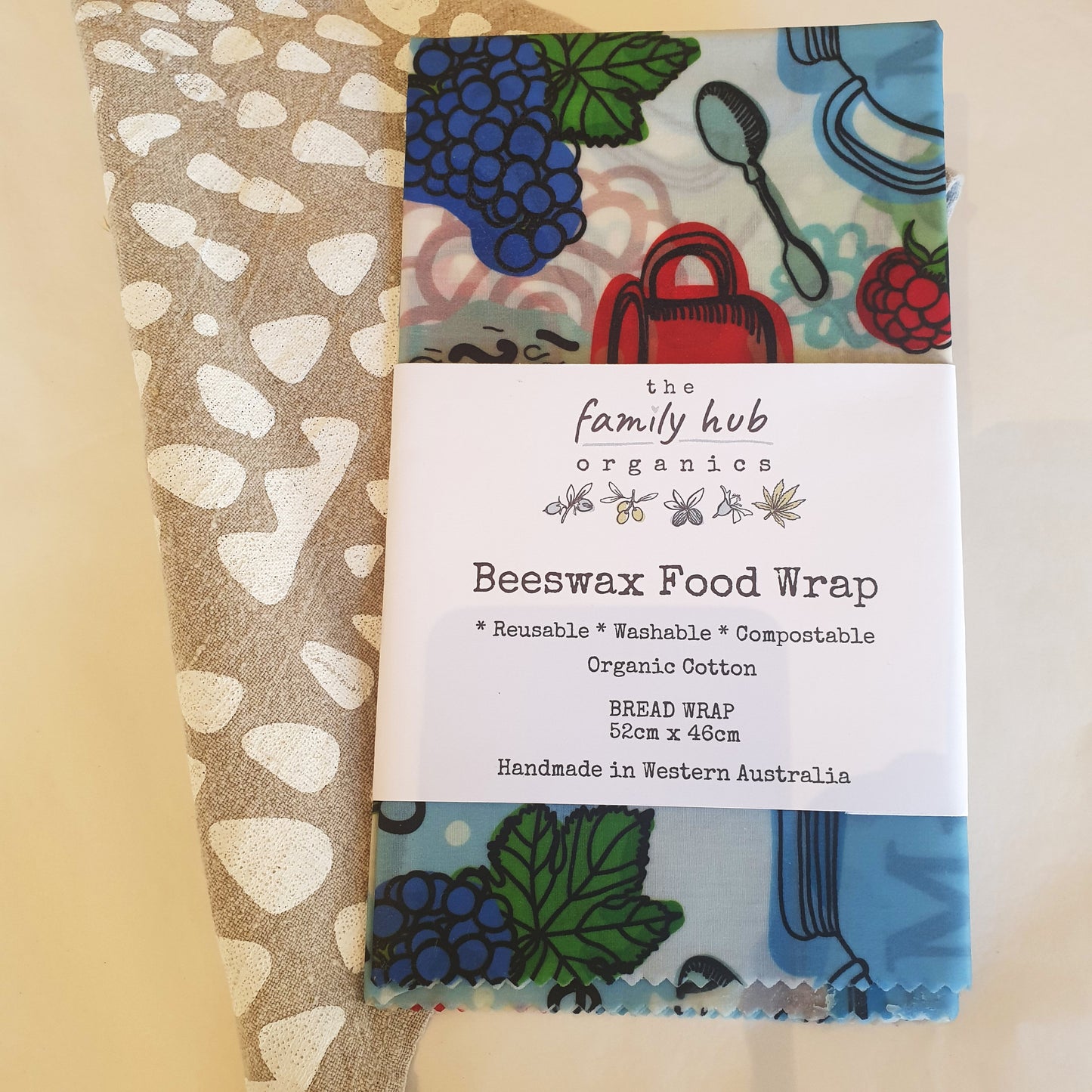 Bread wrap in waxed organic cotton