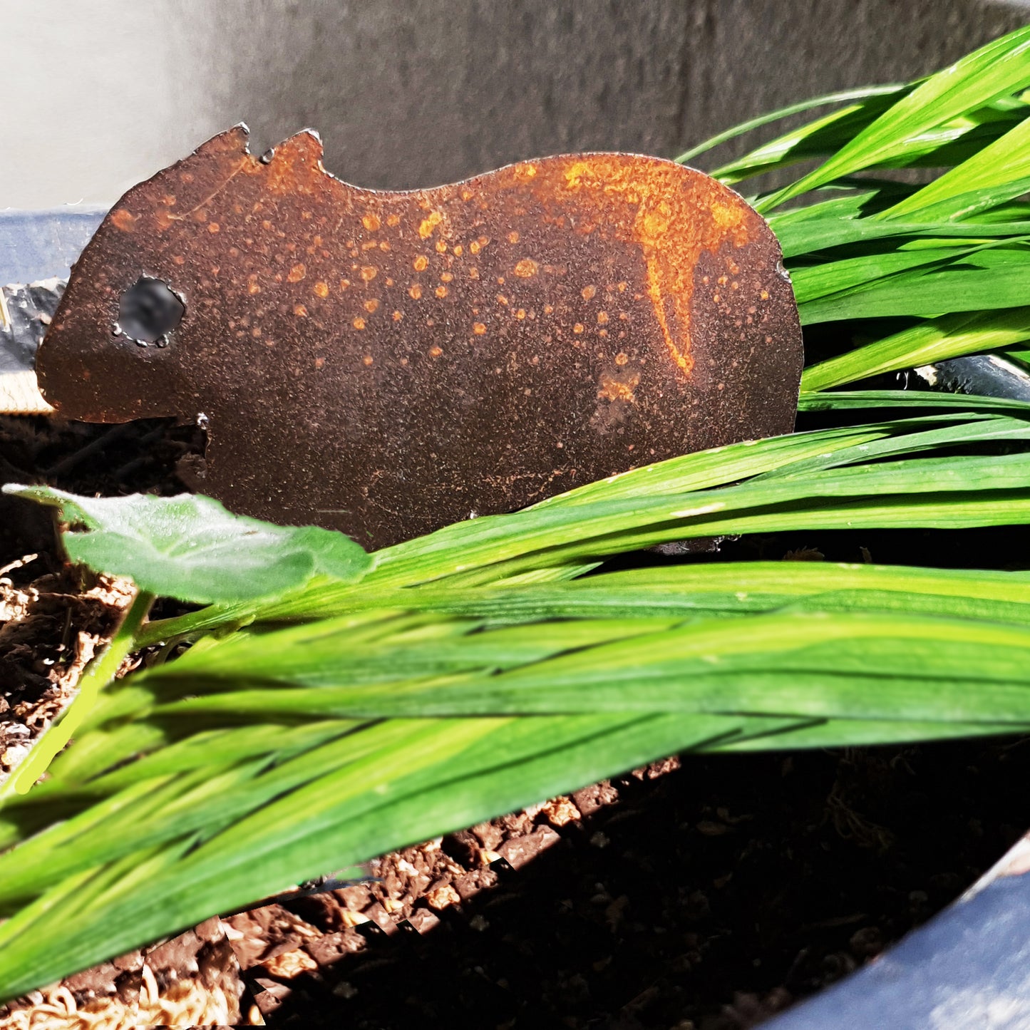 Ninapatina baby wombat garden ornament in greenery