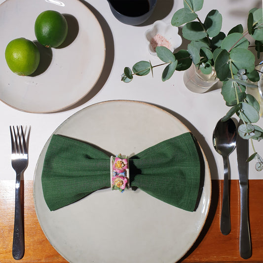 Emerald green organic cotton napkins