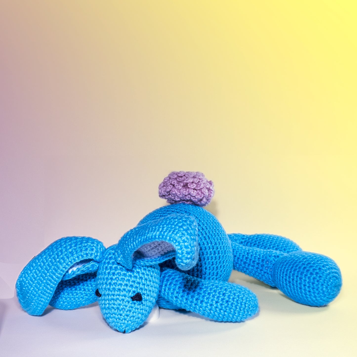 Round Rabbit in blue by Kaz Crafts