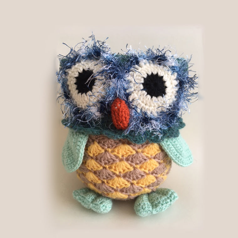 Mint winged soft woollen toy Owl