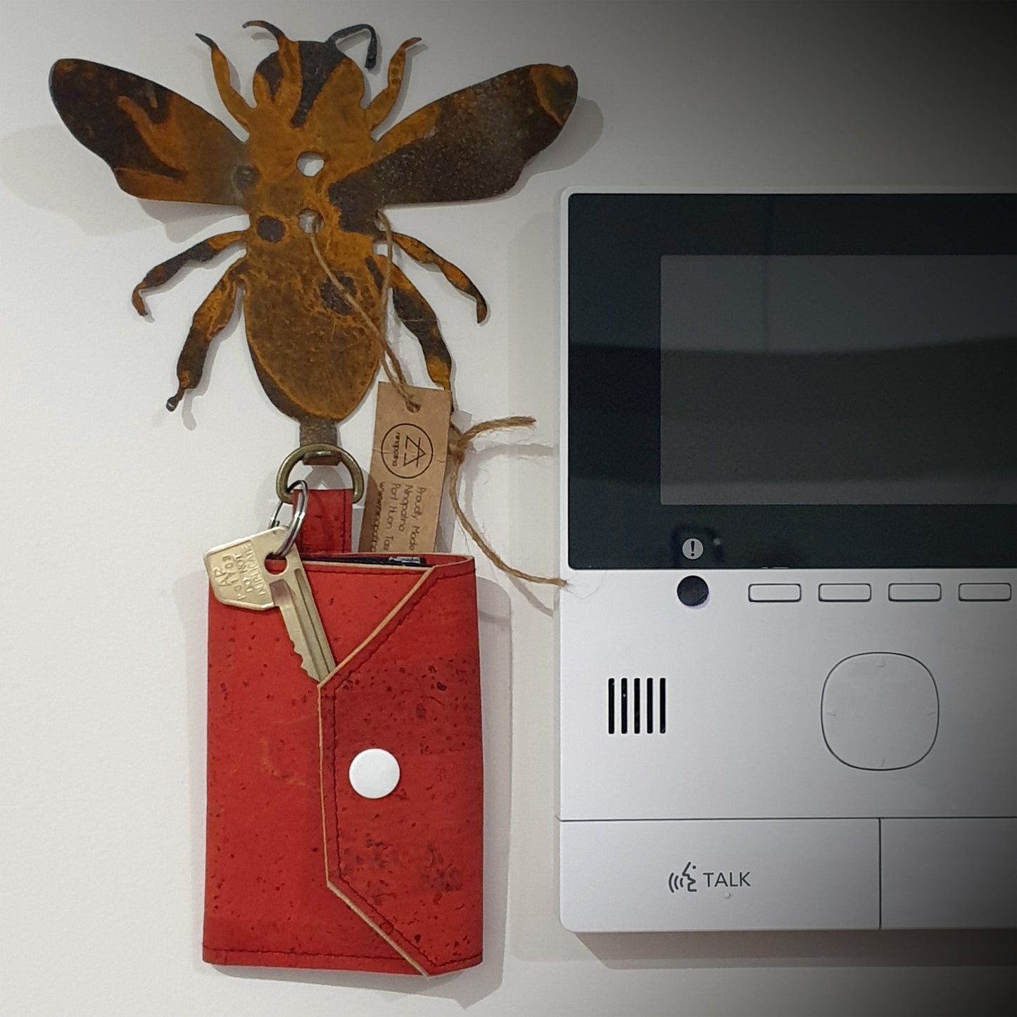 Cork card holder with keyring