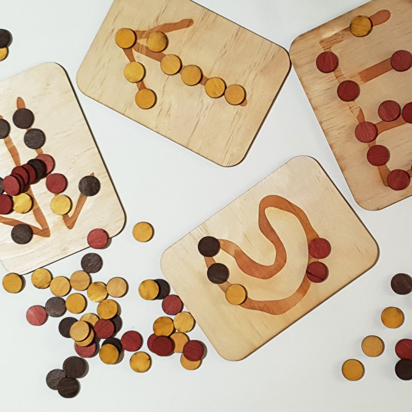 Tracing board set with Aboriginal symbols