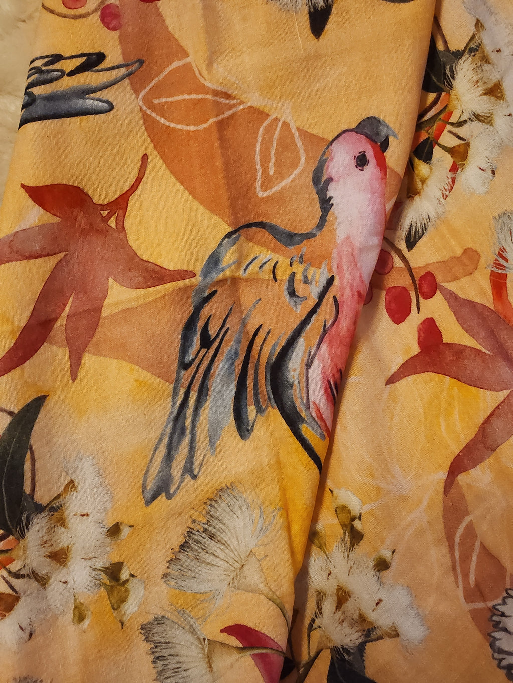 Flowering Galah soft muslin baby swaddle