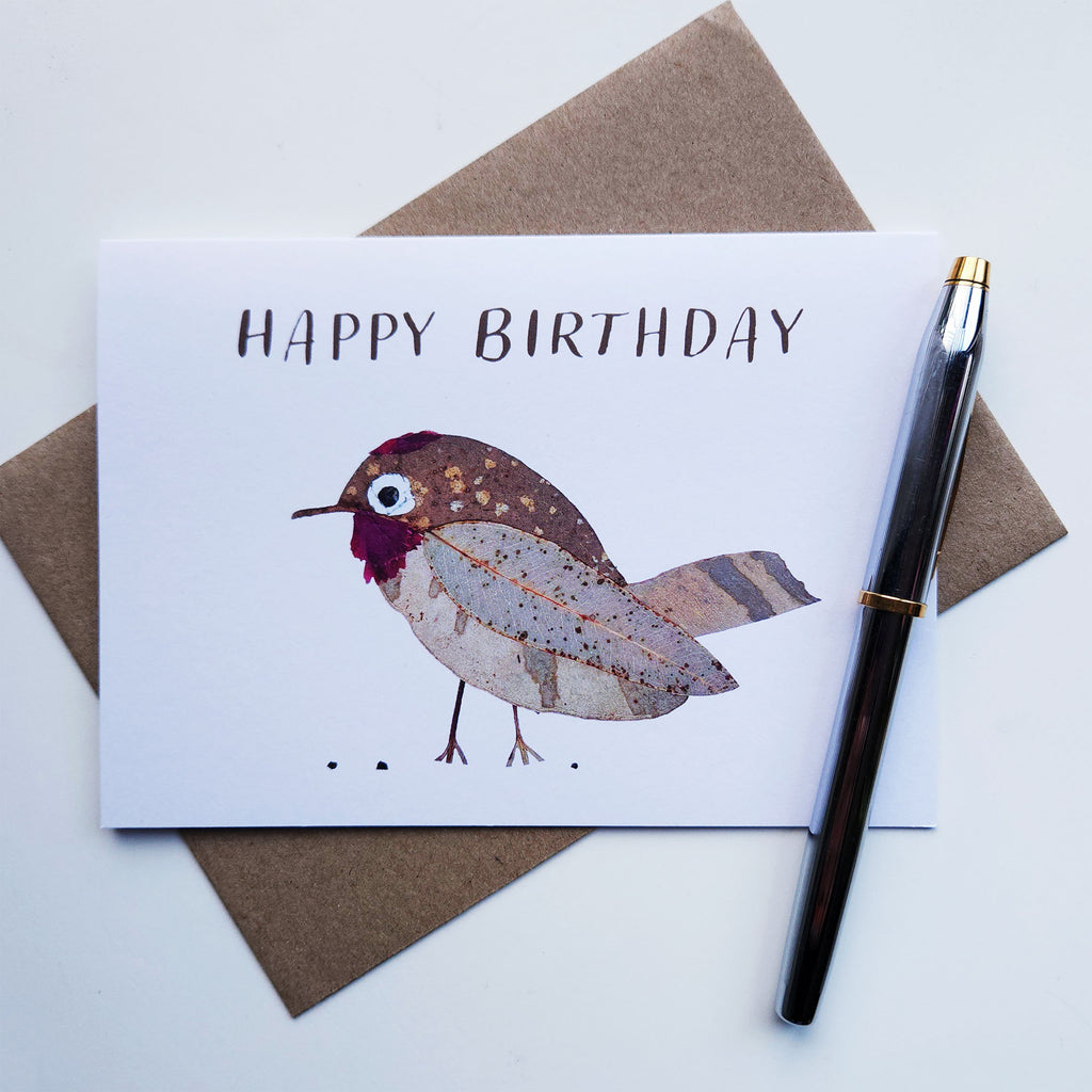 Happy Birthday botanical art greeting card