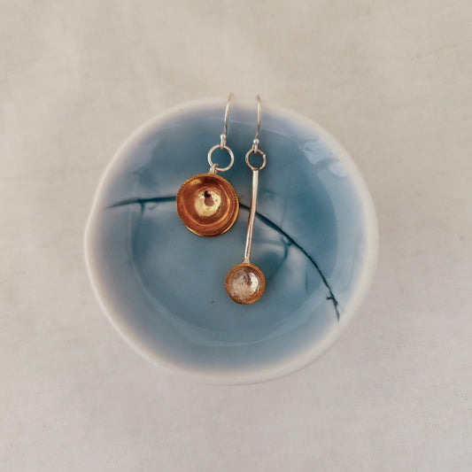 Delicate teacup and spoon earrings