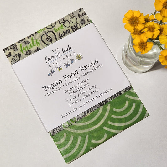 Vegan waxed food wraps starter kit