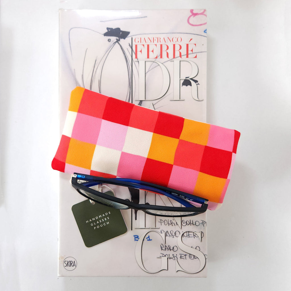 Red check glasses case - Beck Ng's Picnic pattern