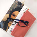 Kimono fabric glasses case in salmon silk