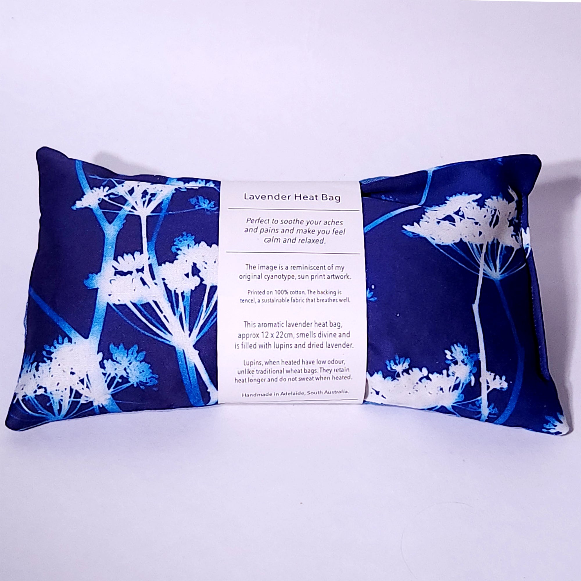 Aromatic lavender heat bag with wildflower print