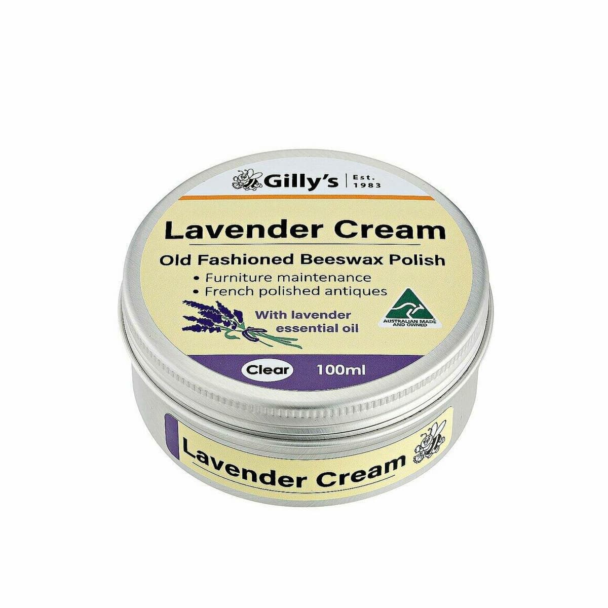 Gilly's Lavender Cream Beeswax Polish  | 100ml