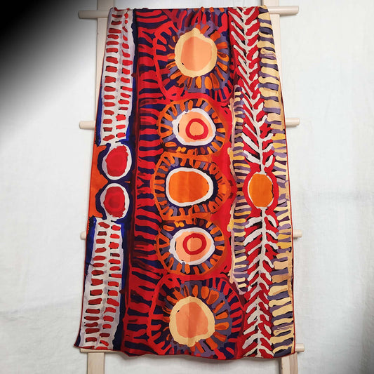 Silk scarf with Murdie Nampijinpa Morris artwork