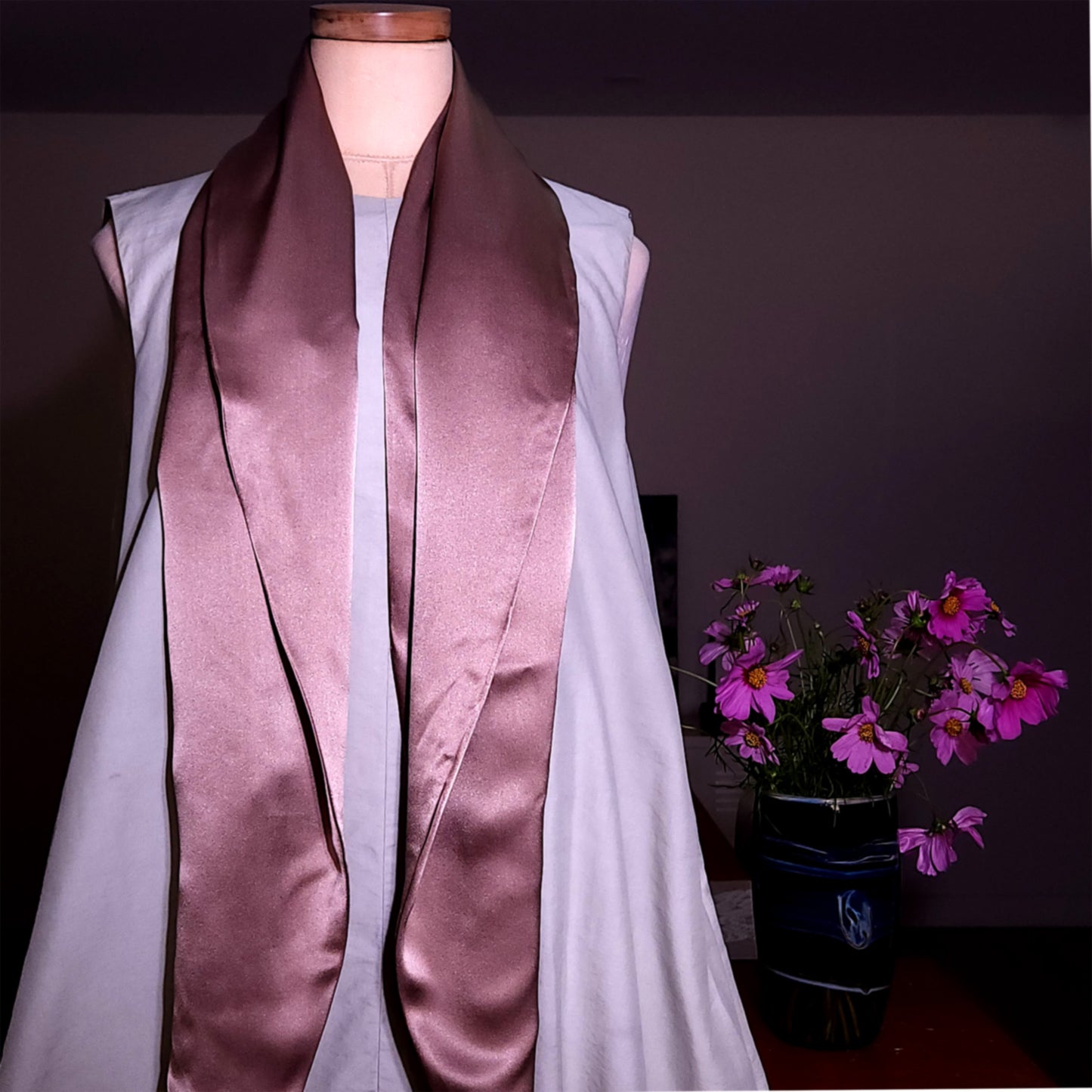 Melbourne Coffee silk satin scarf