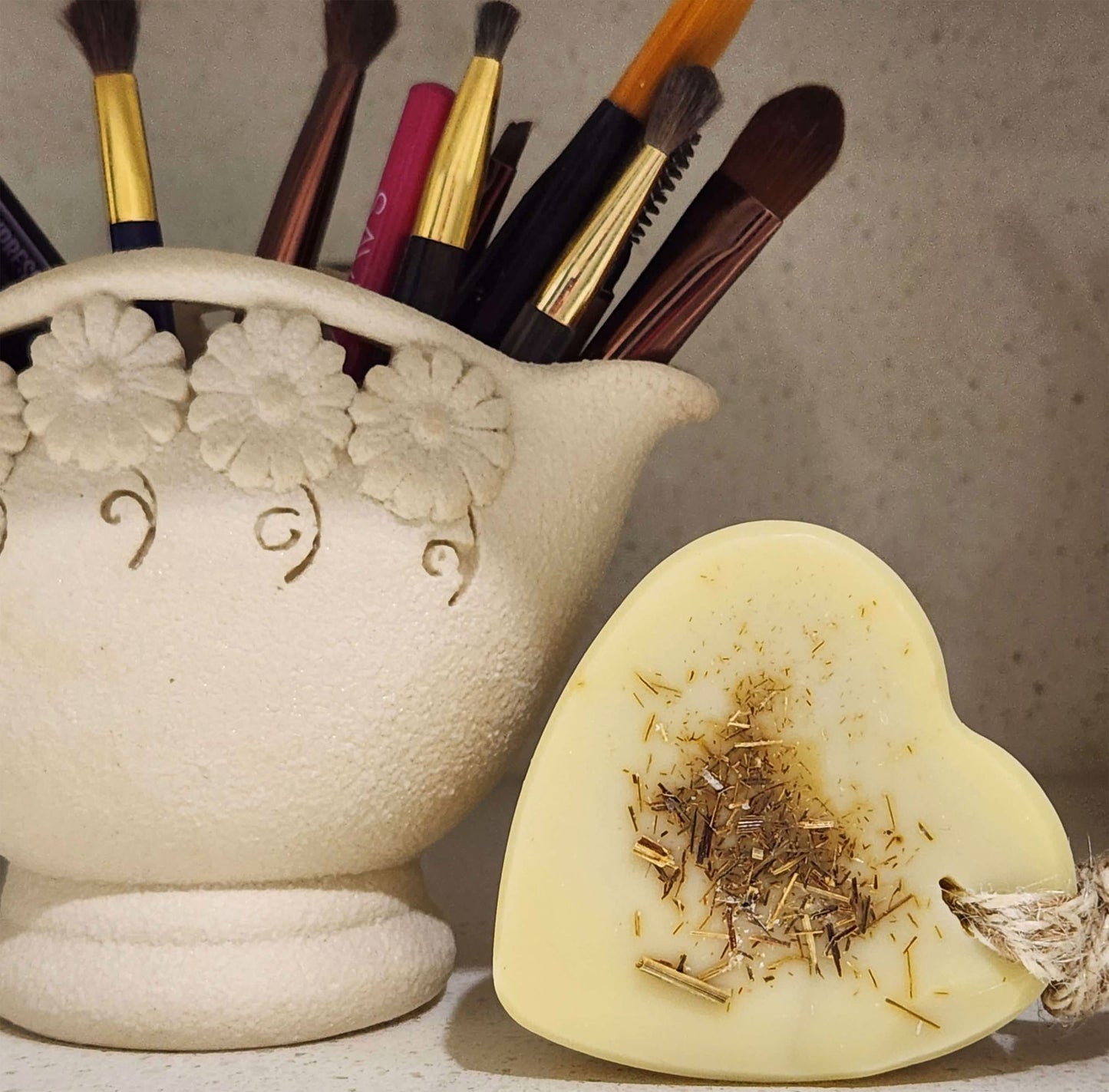 Heart-shaped handmade soap