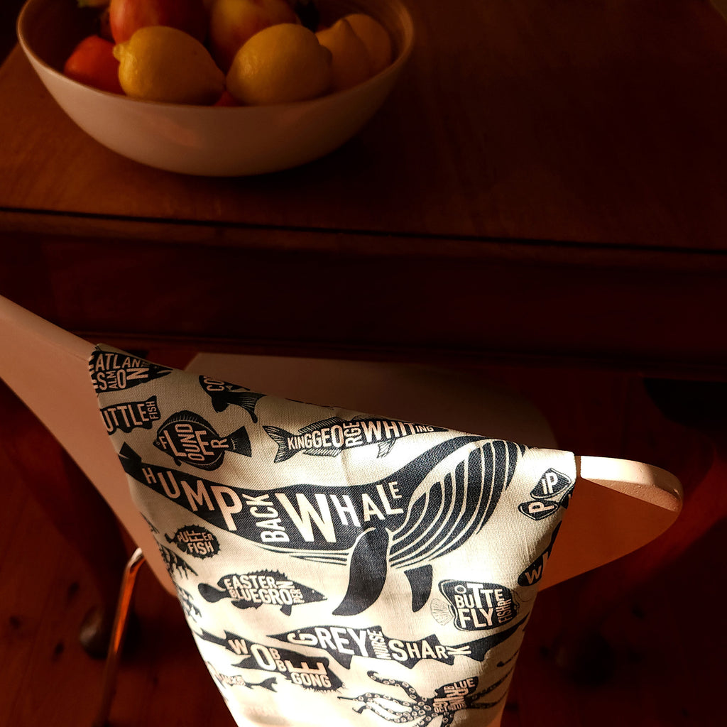 Australian Sea Life linen tea towel