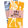 Australian Animals (gold) tea towel