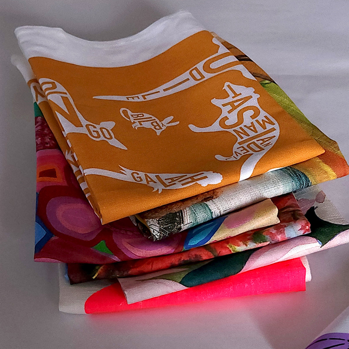 Australian Animals (gold) tea towel