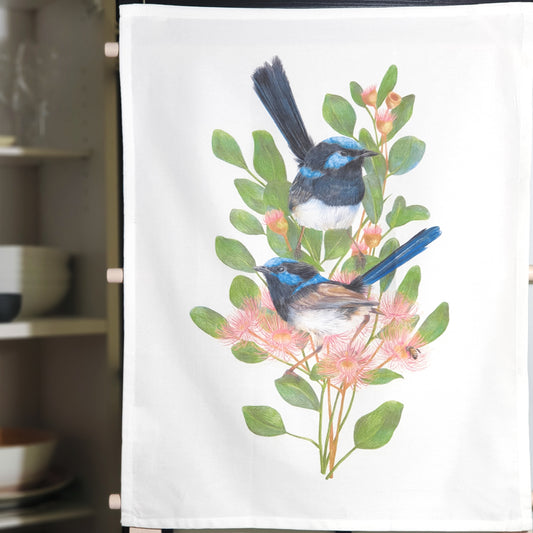 Fairywren organic cotton tea towel