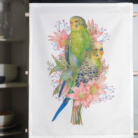 Beautiful Birds Tea Towel | The Budgerigar