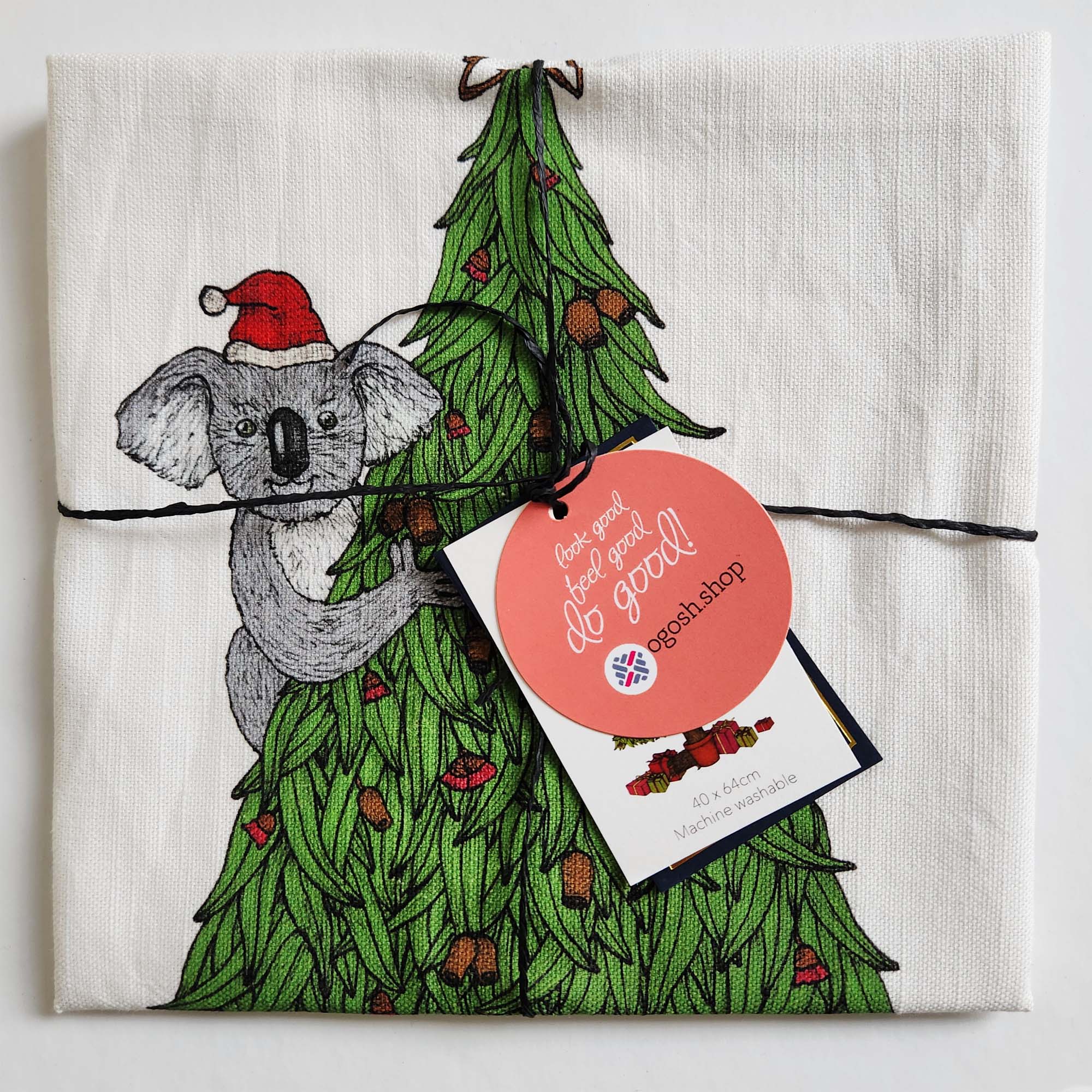 Linen and cotton tea towel made in Australia