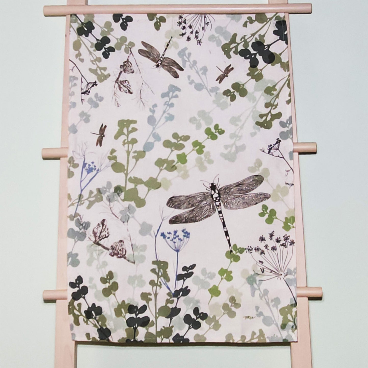 Dragonfly Delight artist tea towel