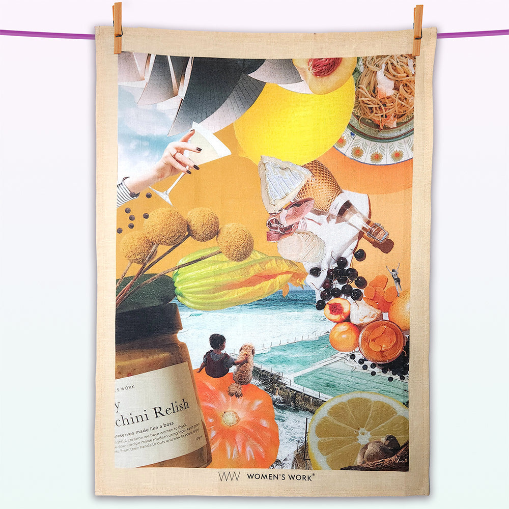 Splendid Summer 100% linen tea towel